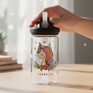 Unicorn Niedlich Whimsical Girly Personalisiert Na Trinkflasche