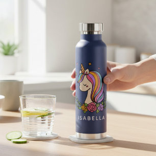 Unicorn Niedlich Whimsical Girly Personalisiert Na Trinkflasche