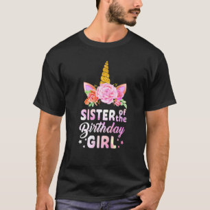 Unicorn Niedliche Schwester der Geburtstagsmutter T-Shirt