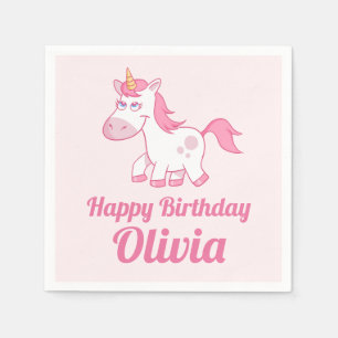 Unicorn-niedlicher rosa serviette