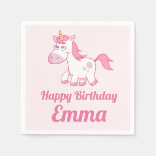 Unicorn-niedlicher rosa serviette