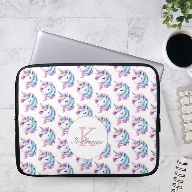 Unicorn Niedliches Wasserfarbmuster Individuelle N Laptopschutzhülle (Von Creator hochgeladen)