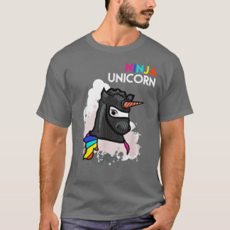 Unicorn Ninja Funny Cool Martial Arts Fighting Gif T-Shirt