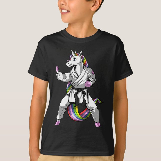 Unicorn Ninja Karate Martial Art Kickboxing Taekwo T-Shirt (Vorderseite)