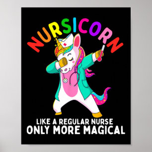 Unicorn Nurse Funny Nursicorn Rainbow Nursing Rn G Poster