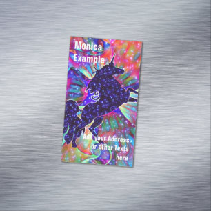 UNICORN OF THE UNIVERSE multicolored Magnetische Visitenkarte
