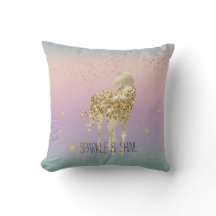Unicorn Ombre Gold Confetti Glitzer Herz