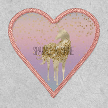 Unicorn Ombre Gold Glitzer Herz
