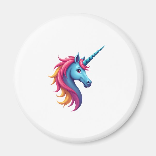 Unicorn on Snowboard - Funny Ski and Wintersports  Magnet (Vorne)