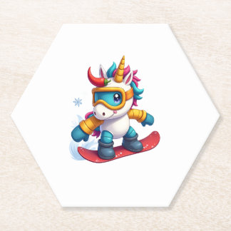 Unicorn on Snowboard - Funny Ski and Wintersports  Untersetzer