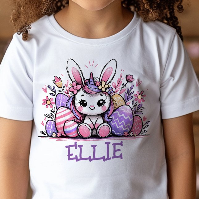 Unicorn Osterfest T - Shirt Individuelle Name Girl (Kids name Easter t-shirt)
