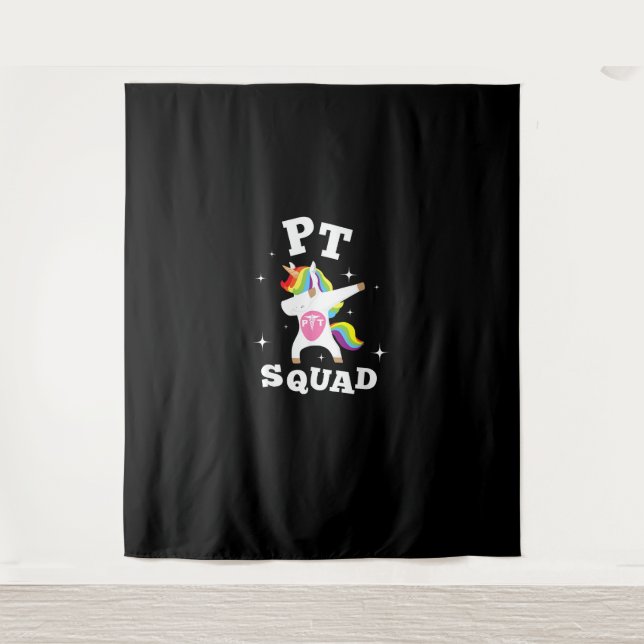 Unicorn Pädiatrisches Rainbow PT Squad Shirt Physi Wandteppich (Vorderseite)