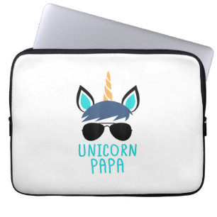 Unicorn Papa T - Shirt Funny Vatertag Geschenk Laptopschutzhülle