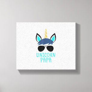 Unicorn Papa T - Shirt Funny Vatertag Geschenk Leinwanddruck
