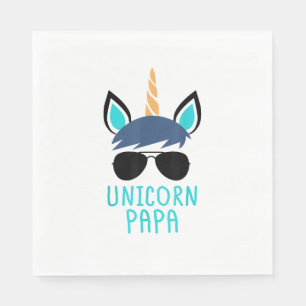 Unicorn Papa T - Shirt Funny Vatertag Geschenk Serviette