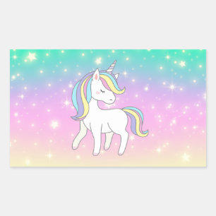 Unicorn Party Collection! Rechteckiger Aufkleber