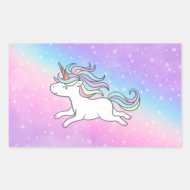 Unicorn Party Collection! Rechteckiger Aufkleber (Vorderseite)