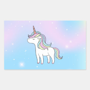 Unicorn Party Collection! Rechteckiger Aufkleber