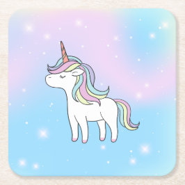 Unicorn Party Collection! Rechteckiger Pappuntersetzer