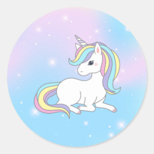 Unicorn Party Collection! Runder Aufkleber