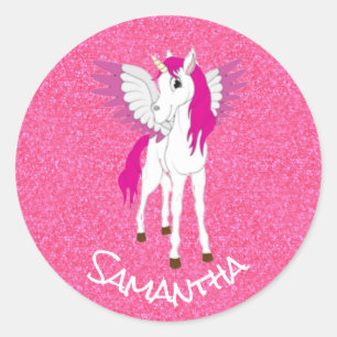 Unicorn Party Pride Pink Klassischer Rundaufkleber Runder Aufkleber