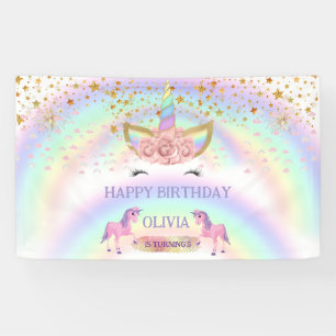 Unicorn Party Rainbow 1. Geburtstagskurve Banner