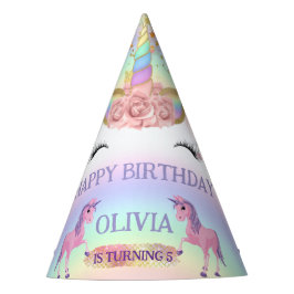 Unicorn Party Rainbow 1. Geburtstagskurve Partyhütchen