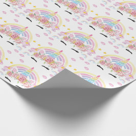 Unicorn Party Rainbow Glitzer Geschenkpapier