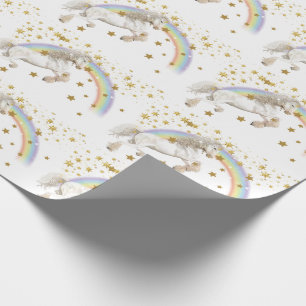 Unicorn Party Rainbow Glitzer Geschenkpapier