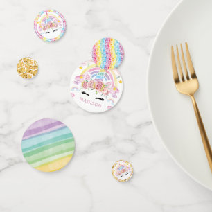 Unicorn Party Rainbow Personalisiert Geburtstag Konfetti