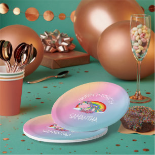 Unicorn-Party-Regenbogen Pappteller