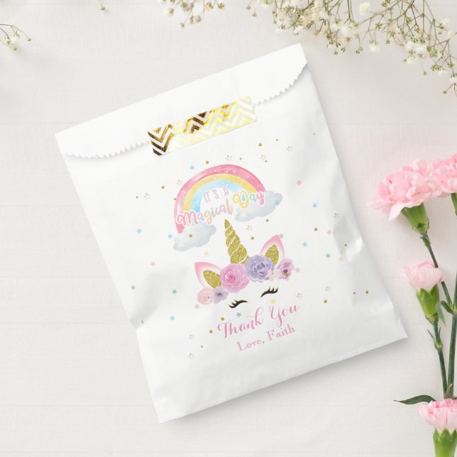 Unicorn Pastel Birthday Favor Bag Geschenktütchen (Versiegelt)