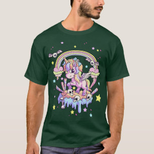 Unicorn Pastel Goth Niedlich Creepy Gothic Kawaii  T-Shirt