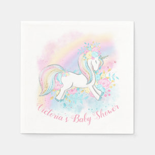 Unicorn Pastel Rainbow Baby Dusche Napkins Serviette