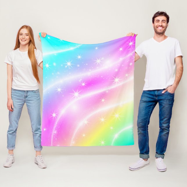 Unicorn Pastel Rainbow Color Fleecedecke (Beispiel)
