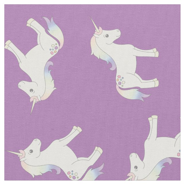 Unicorn Pastel Rainbow Lila Stoff (Nahaufnahme)