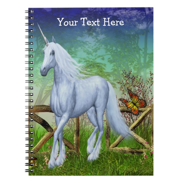 Unicorn Pasture Gate Fantasy Horn Notebook Notizblock (Vorderseite)