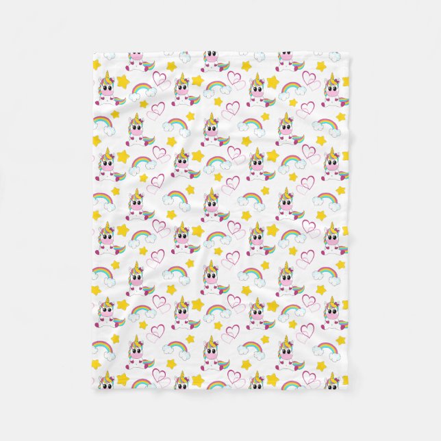 Unicorn pattern fleecedecke (Vorderseite)