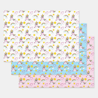 Unicorn pattern geschenkpapier set