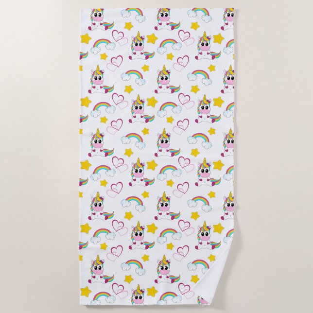 Unicorn pattern strandtuch (Vorderseite)
