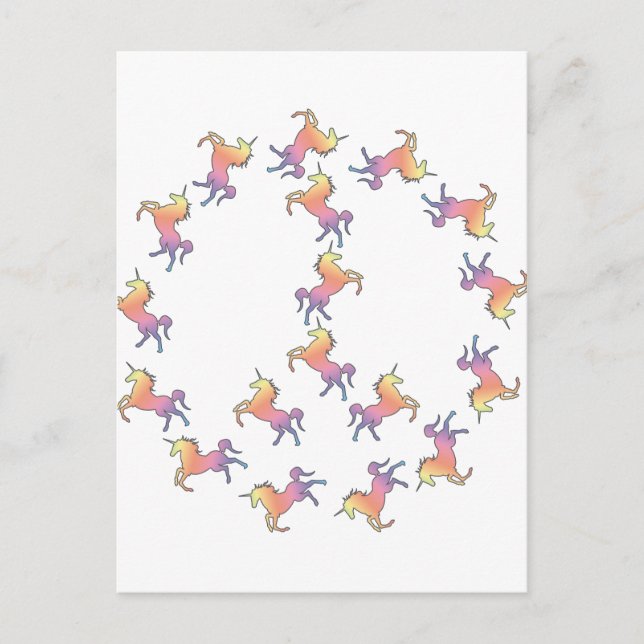 Unicorn Peace Postkarte (Vorderseite)