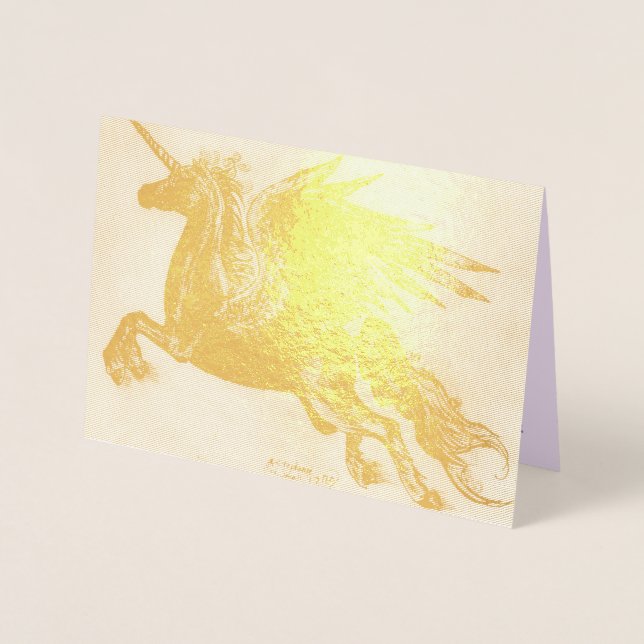 Unicorn Pegacorn Pegasus Flügelpony Niedlich Folienkarte (Vorderseite)