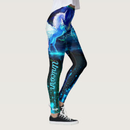Unicorn Pegasus Dreamer Your Text Yoga Pants Leggings