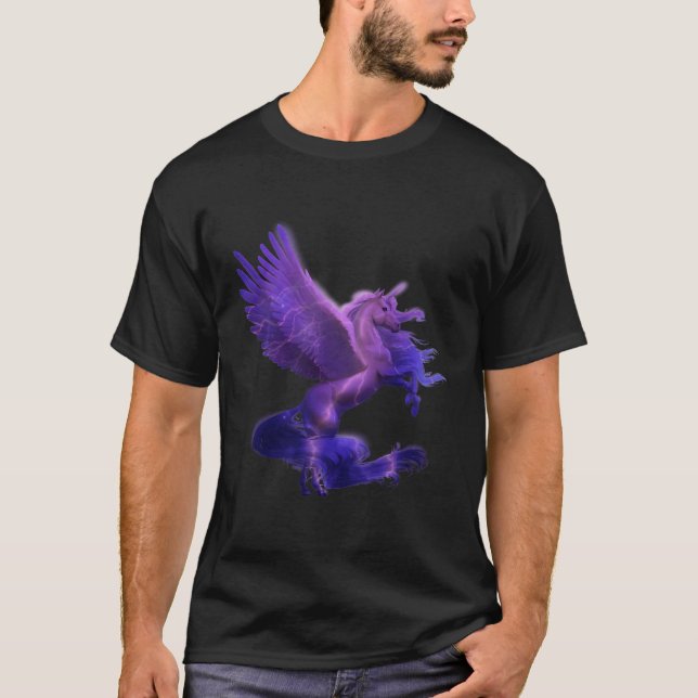 Unicorn Pegasus Lila Lighting T-Shirt (Vorderseite)