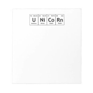 UNiCoRn Periodic Table Elements Word Chemistry Notizblock
