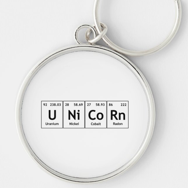 UNiCoRn Periodic Table Elements Word Chemistry Schlüsselanhänger (Vorne)