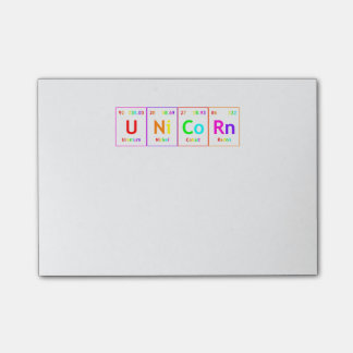 UNiCoRn Periodic Table Elements Word Rainbow Color Post-it Klebezettel