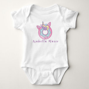 Unicorn Personalisiert Name Niedlich Morden Baby Strampler