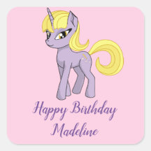 Unicorn Personalisiert Pink Geburtstag Napkins Gir
