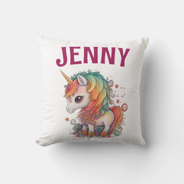 UNICORN PERSONALISIERT THROW PILLOW KISSEN (Vorderseite)